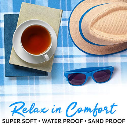 Scuddles Picnic Outdoor Blanket Park Blanket Beach Mat for Camping on Grass Oversized Seats 4 Adults Water Resistant Picnic Mat