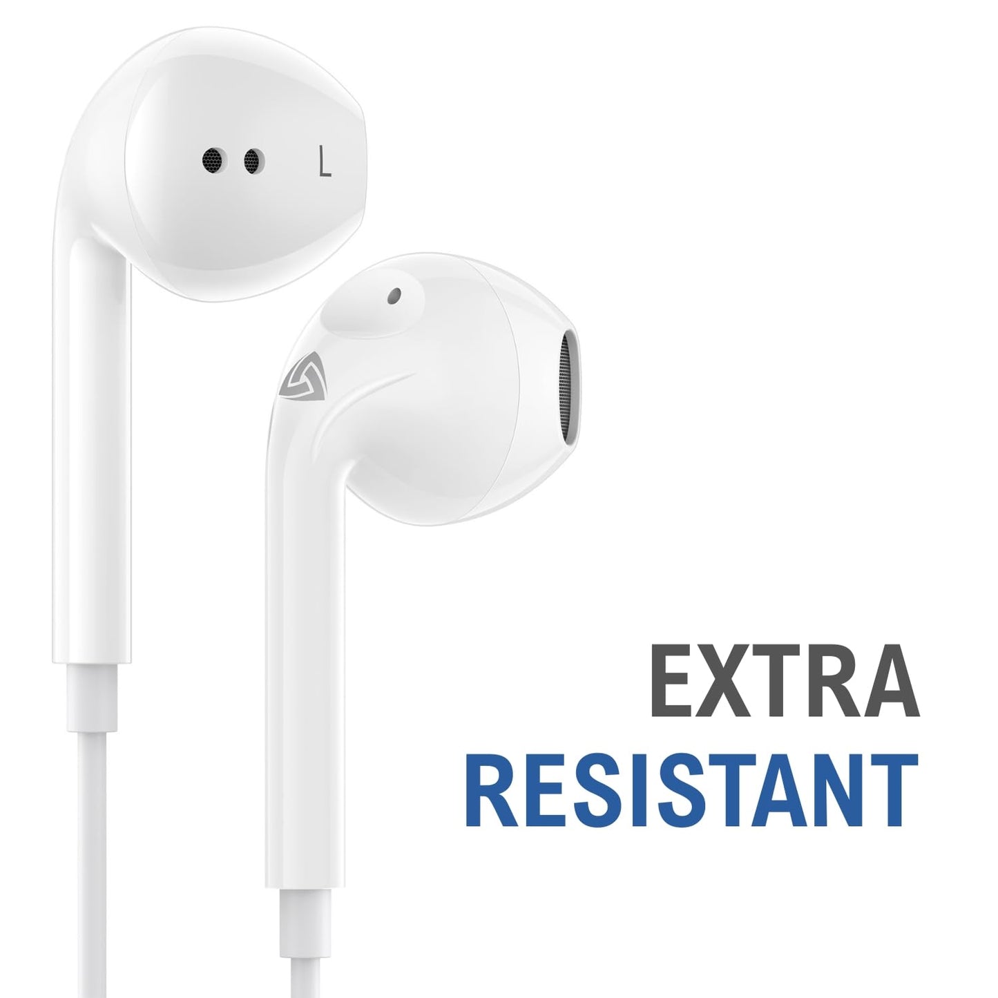 LUDOS ZENITH Wired Earbuds in-Ear Headphones, 2 Years Warranty, Earphones with Microphone, Corded for 3.5mm Jack Ear Buds for iPhone, Samsung, Computer, Laptop, Kids, School Students, Women, Small Ear