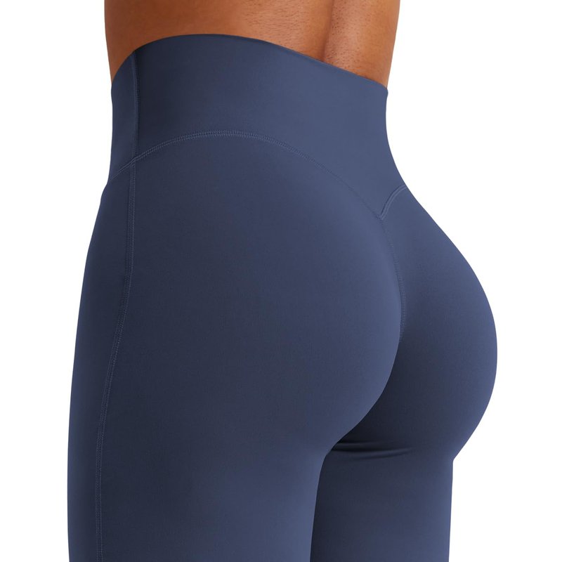 YEOREO Workout Leggings Womens No Front Seam Straight Leggings 33" High Waist Buttery Eddiy Gym Yoga Pants Navy Blue XL