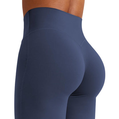 YEOREO Workout Leggings Womens No Front Seam Straight Leggings 33" High Waist Buttery Eddiy Gym Yoga Pants Navy Blue XL
