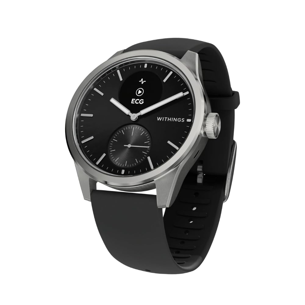 WITHINGS ScanWatch 2 - Women's Men's Health Smartwatch, ECG, SpO2, Temperature, Sleep Tracking, Respiratory Health, Waterproof, 30-Day Battery, 30-Day Battery, Android & iOS