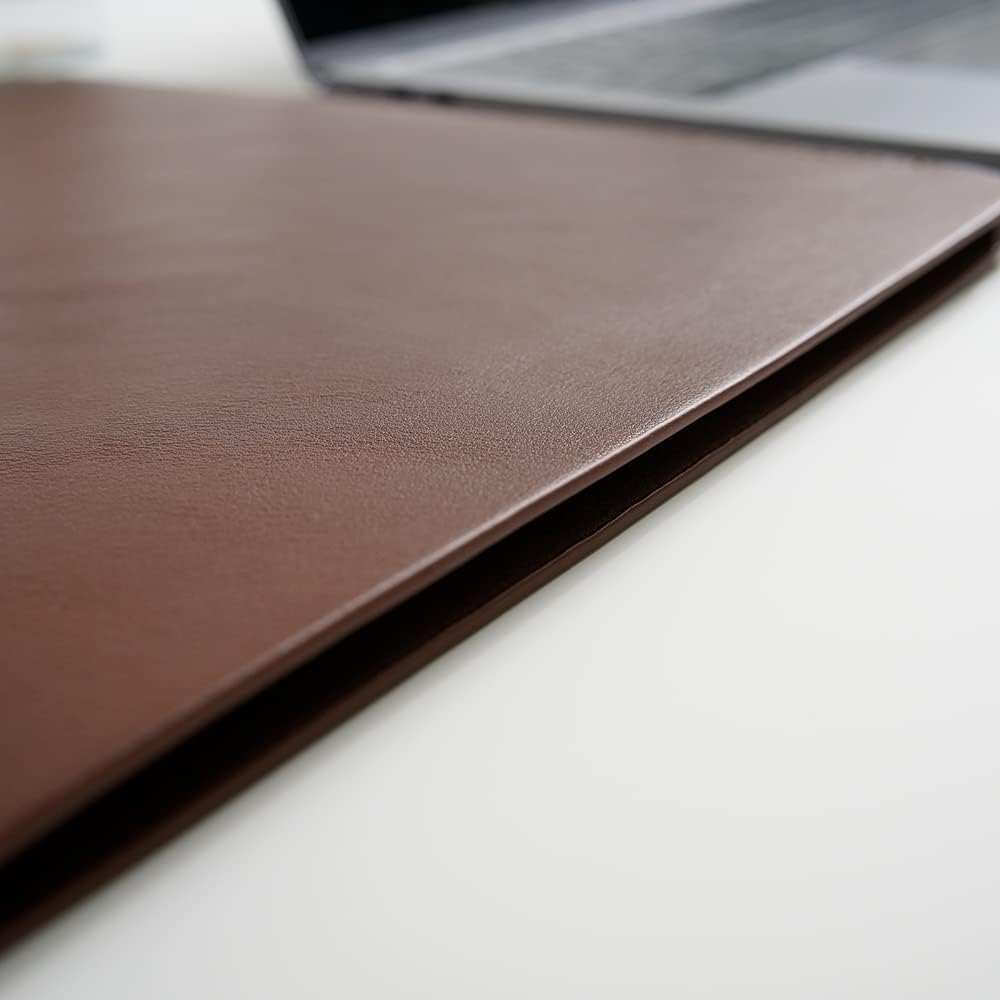 13/14/15-inch Faux Leather Laptop Sleeve | Compatible with MacBook Air/Pro, Dell XPS, Surface Pro & More | Ultra-Thin Design + Universal Fit (Dark Brown, 13 Inch Laptop)