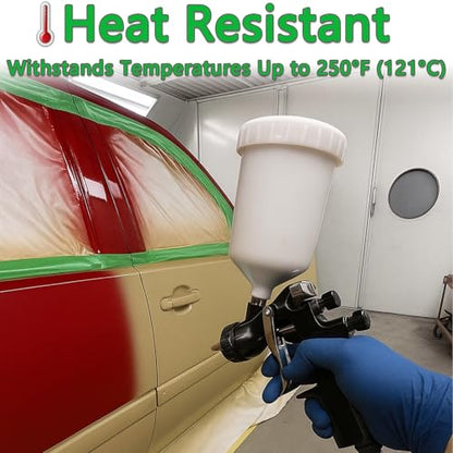Painters Tape for Car, Automotive Masking Tape, Heat Resistant to 250¡ÆF, No Residue, Green Auto Body Paint Tape (3, 0.7in)
