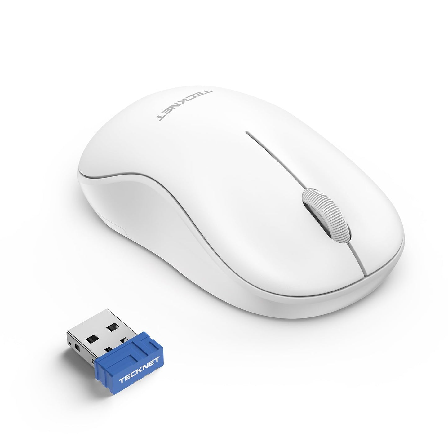 TECKNET Wireless Mouse for Laptop, 2.4G Silent Computer Mouse Quiet Click with 5 DPI Levels,Contoured Grip,Small Portable 30 Months Battery Cordless Mice for PC, Chromebook, Mac - Pink