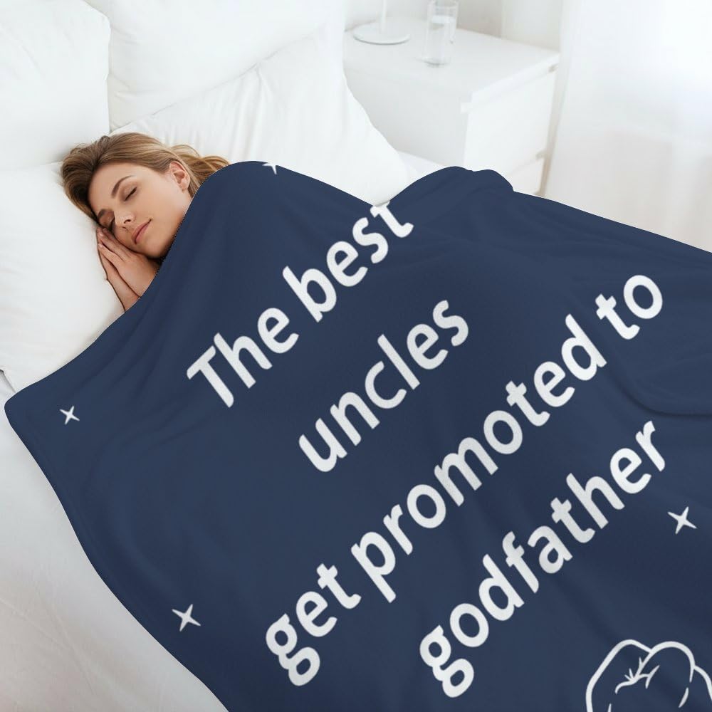 Godfather Gifts from Godchild Fleece Blanket Godfather Proposal Gifts Christmas Birthday Gift Baby Shower Christening Baptism Gift for Uncle Lightweight Cozy Flannel Throw Blanket 60"X50"