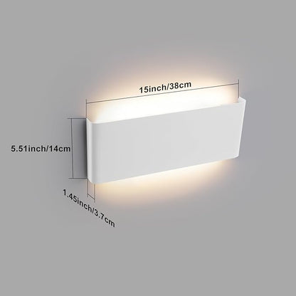 15"Modern LED vanity light,20W Dimmable 5 CCT (3000K-6500K) Adjustable Wall Lamp,Up and Down Wall Lighting,Indoor Wall Sconce for Bedroom,Staircase,Hallway,Dressing Table,4 Pack（White）