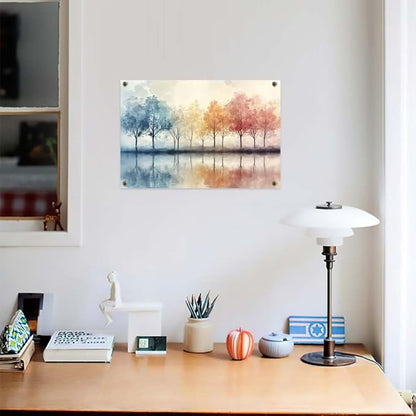 Yesad Trees Pictures, Abstract Wall Art Watercolor Tree Prints Artwork Nature Canvas Painting Landscape Poster Botanical Wall Décor for Living Room Bedroom Office Farmhouse (Unframed,36”x24”, Tree9)