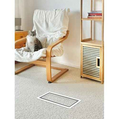 Floor Vents 4x10, Heavy Duty Steel Floor Register, 50% Higher Ventilation Performance Than Others, Sleek Modern Design, Sandtex White Finish, Fits Tile Wood Inserts, Floor Vent Covers for Home Floor