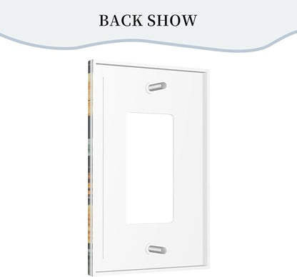 Butterflies Flower Garden Single Decora Outlet Wall Plate 1 Gang Rocker Decorative Switchplate Faceplate GFCI Light Switch Covers for Home Living Decor