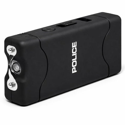 POLICE Stun Gun for Self Defense 800 Mini Rechargeable LED Flashlight Black