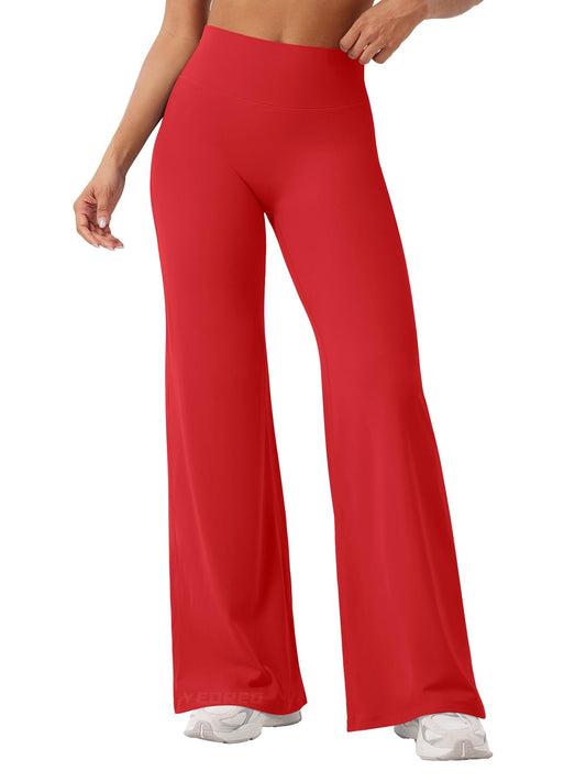 YEOREO Workout Leggings Womens No Front Seam Straight Leggings 31.5" High Waist Buttery Eddiy Gym Yoga Pants Red S