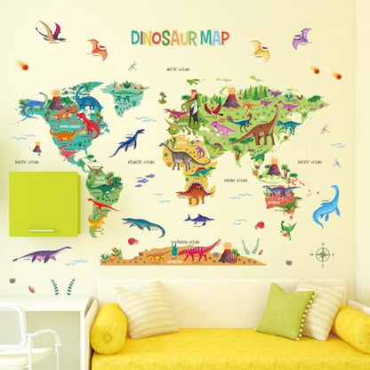 DECOWALL SG2-2312 Dinosaur World Wall Stickers Decals Room Kids Nursery Bedroom d?cor Boys Living Baby Dino playroom Travel Nursery Removable
