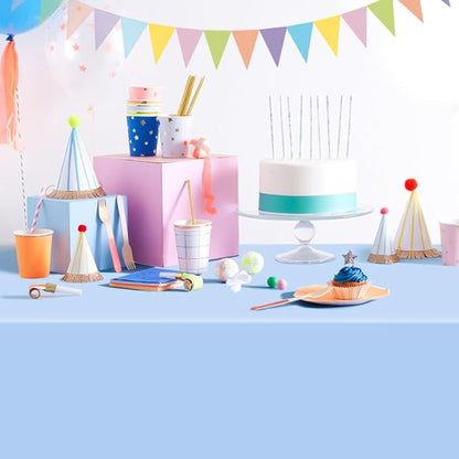 6 Packs Gender Reveal Tablecloths 54 x 108 Inch Disposable Plastic Pink and Blue Tablecloth Waterproof Rectangle Table Covers for Boy or Girl Baby Shower Party Decorations