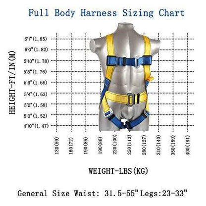 Fall Protection Safety Harness OSHA/ANSI Compliant,internal Shock Absorbing landyard&Hook