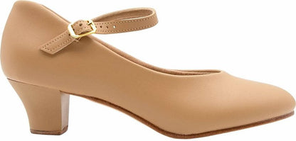 Linodes PU Leather Ankle Strap Character Shoe 1.55'' Dance Shoes for Women-Brown-8.5M-UPD