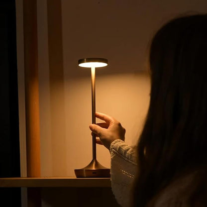 Cordless Table Lamp Rechargeable - 6000mAh LED Battery Operated Table Light - Portable Touch Dimmable Outdoor Waterproof Table Lamps for Patio Restaurant Dining (Bronze)