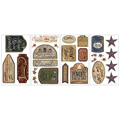RoomMates RMK1175SCS Country Signs Peel and Stick Wall Decals