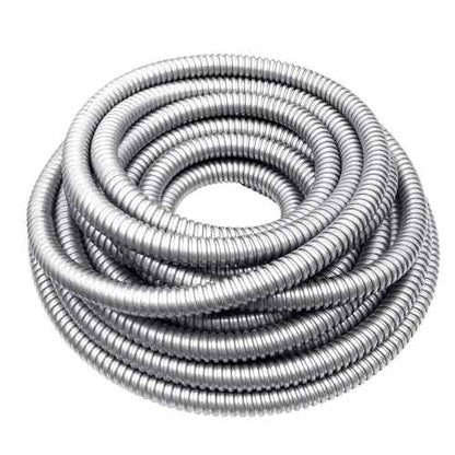 50 ft 3/4 Inch Reduced Wall Flexible Metal Conduit, Galvanized Steel Outdoor Electrical Conduit for Greenfield Wiring, Cable Management