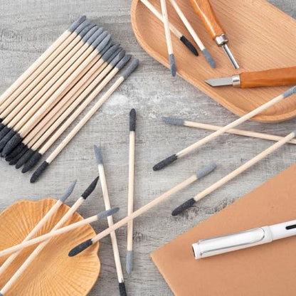 ANCIRS 20 Pcs Sanding Sticks, 5.5in Double End Matchsticks Sanding Twigs, 150/280 Grit Fine Detailing Polishing Stick, Flexible Sanding Tools for Plastic Models, Tight Spaces (Black&Gray)