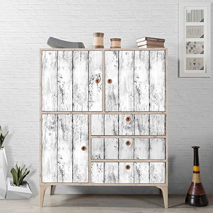 White Grey Wood Peel and Stick Wallpaper Shiplap Contact Paper 17.7inch x 196.8inch White Wood Plank Wallpaper Peel and Stick Rustic Self Adhesive Decorative Contact Paper for Kitchen Bathroom Vinyl