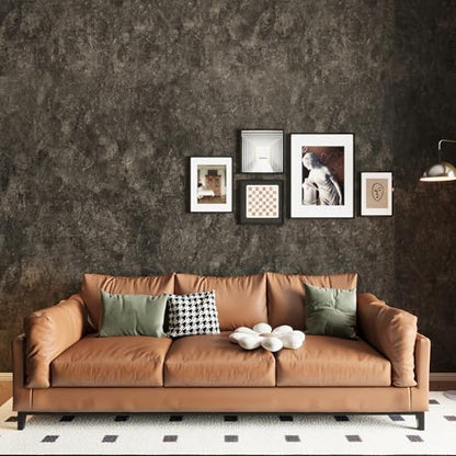 16"¡¿118" Thick Dark Tan Grey Concrete Wallpaper Peel and Stick Glossy Charcoal Gray Concrete Contact Paper Vinyl Adhesive Waterproof Brown Taupe Cement Stickers for Countertops Kitchen Walls