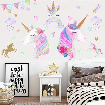Unicorn Wall Decal, Stickers Children's Room Princess Decoration Wall Kids Room Decor Decals Bedroom for Girls