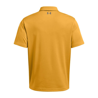 Under Armour Men's Tech Golf Polo, (711) Golden Yellow / / Pitch Gray, Small Tall