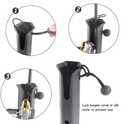 VTurboWay 3-Tube Adjustable Fishing Rod Holder, Removable Pole inserter, Self-Adhesive for Fishing Box Cooler, Drilling installation for Boat Yacht Kayak Fishing, Spinning Plastic, Black