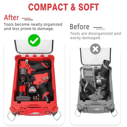 Gen 3 M12 Drill Driver and Accessories Organizer for Milwaukee 48-22-8435 Packout Tool Box - EVA Liner for Enhanced Protection(Black Liner Only - Box and Tools Not Included)
