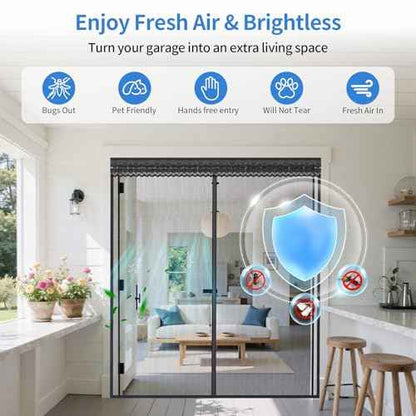 Retractable Magnetic Screen Door with Sliding Track for 72x80 Inch Doors, Pet-Friendly Fiberglass Mesh Screen to Keep Bugs Out, Fully Retractable for Balcony, Patio, French, and Sliding Doors