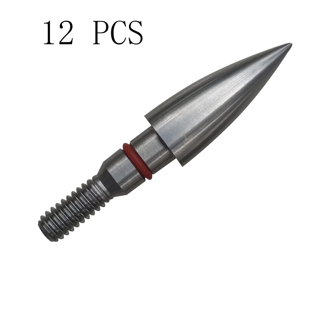 Stainless Steel Archery Field Points,9/32″ 19/64″ 5/16″ 11/32″ Diameter 100/125/150/175/200/250/300 Grains,Screw in Archery Field Tips(1 Dozen 12PCS) (5/16″-100grains)