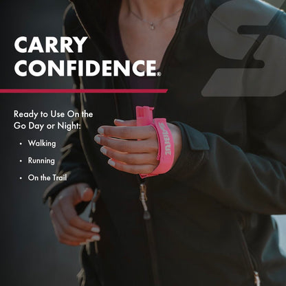 SABRE Runner Pepper Gel, Police Strength OC Spray, Adjustable 360° Reflective Hand Strap for Easy Carry & Access, 0.67 fl oz, 4X Longer Spray Time - Up to 13 Seconds, HPLC Tested, Reduced Blowback