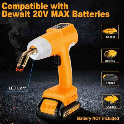 Cordless Plastic Welder Gun Compatible with Dewalt 20V Max Battery with 600PCs Hot Staples Plastic Welding Kit for Car Bumper and other plastic Repairing(No Battery)