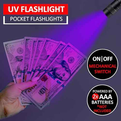 Beieverluck 10 Pack UV Black Light Flashlight Mini 395nm Pen Light with Clip LED Handheld Blacklight Detector for Leak Pet Urine Hotel Inspection Dry Stain and Bed Bug, Large