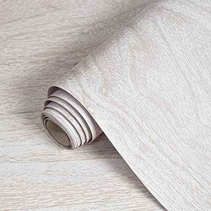 White Wood Contact Paper for Cabinets/Drawers Wood Grain Peel and Stick Wallpaper for Furniture Kitchen Shelf Liner Self-Adhesive Wallpaper Vinyl Waterproof Easy to Install/Clean17.7inW 630inL
