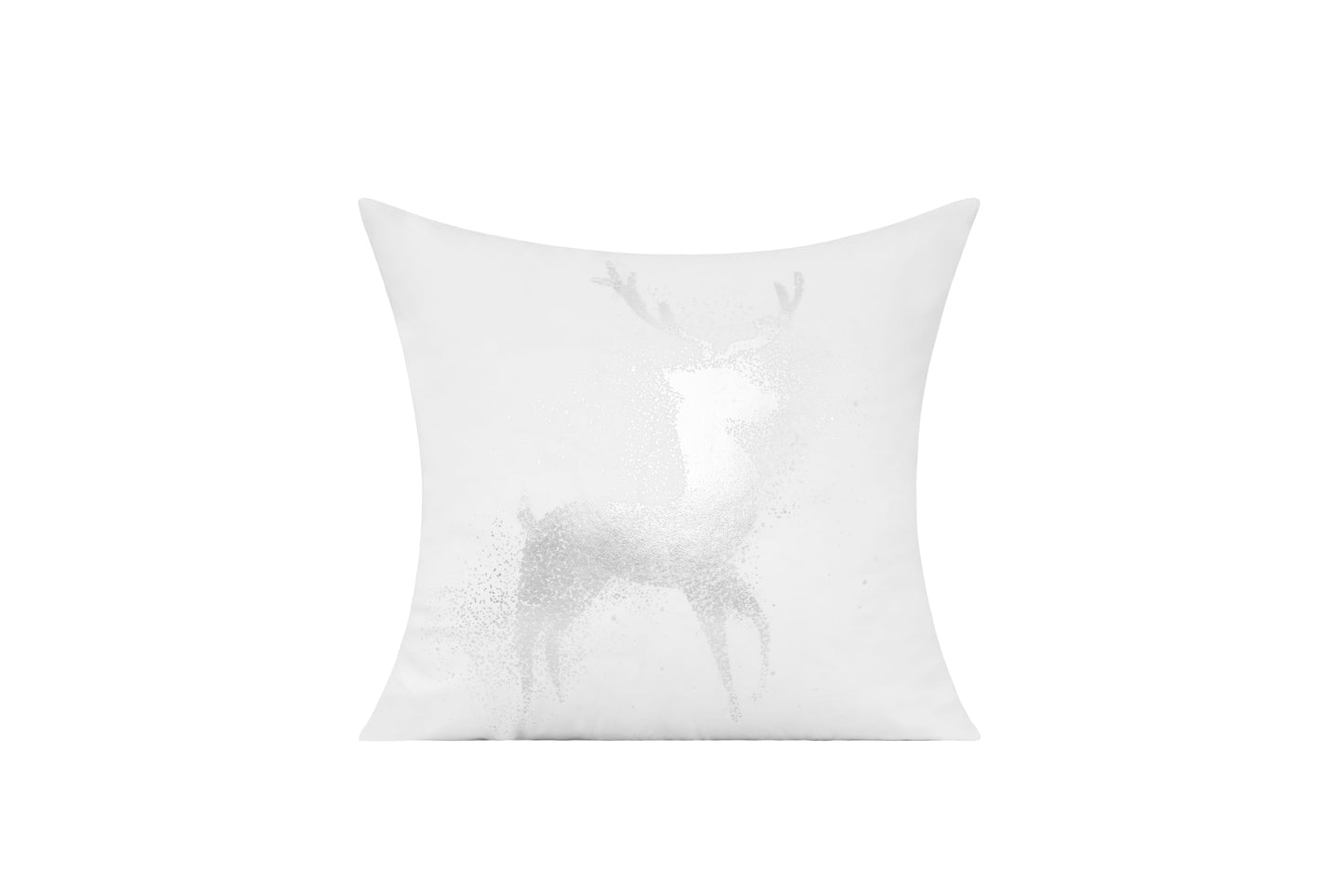 All Smiles White Silver Christmas Throw Pillow Covers Cases 18X18 Set of 4 Winter Xmas Navidad Decorations Indoor Home Holiday Décor Ornaments Velvet Cushion for Sofa Tree Snowflake Reindeer