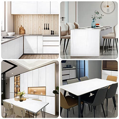 Wood Peel and Stick Wallpaper Decorative Self Adhesive Vinyl Film 16"x118" White Wood Grain Wallpaper for Furniture Cabinet Countertop Shelf Paper