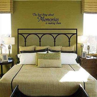 The Best Thing About Memories is Making Them Black Vinyl Wall Decal Positive Quotes Lettering Wall Decor Inspirational Art Letters