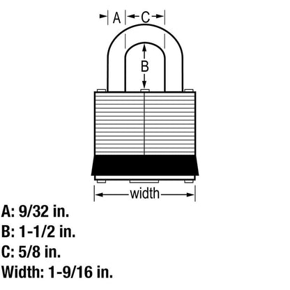 Master Lock 3SSKADLF Stainless Steel Outdoor Padlock with Key, 1 Pack