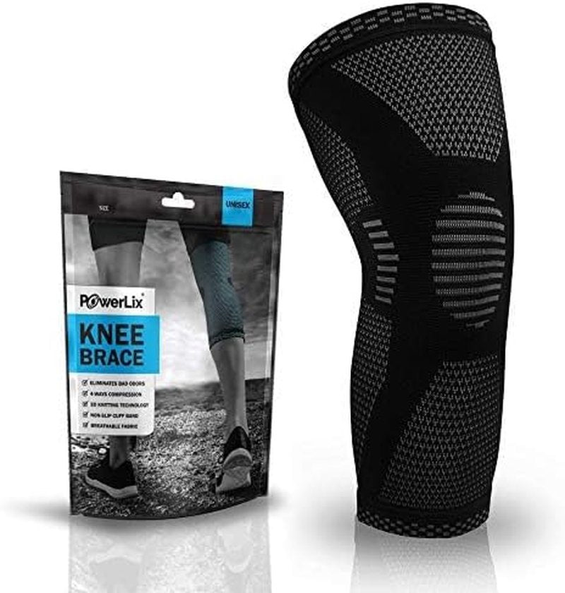 Knee Compression Sleeve - Ultimate Support for Running, Basketball & Weightlifting | Black, Large