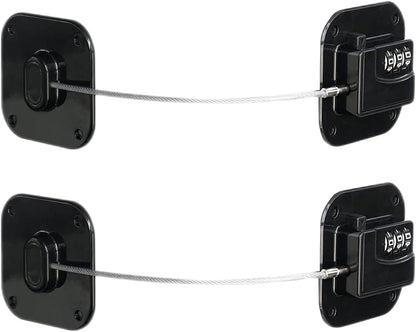 Child Safety Cabinet Locks, Fridge Lock with Combination, Closet Locks,Cabinet Lock(Black 2Pcs)