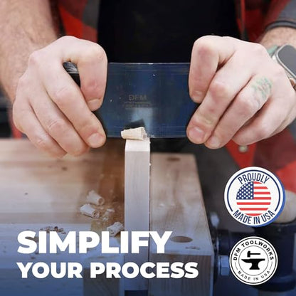 Rectangle Card Scraper - Precision Cabinet Multi-use Scraper for Woodworking, Wood Fine Finishers, Glue Scraper, Quality Handcrafted Card Shaping Tool - Made in USA, 1 Quantity - Blue