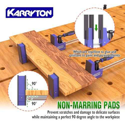 24-Inch Parallel Clamps, Heavy Duty Bar Clamps for Woodworking, 4" Throat Depth w/ 1600LB Force 2-Pack