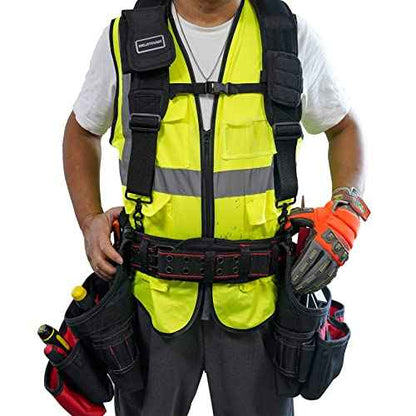 MELOTOUGH Padded work belt Comfortable Tool Belt with D rings£¬Heavy Duty Work Belts with handle strap for electrical,construction,plumber,carpenter (XXL)