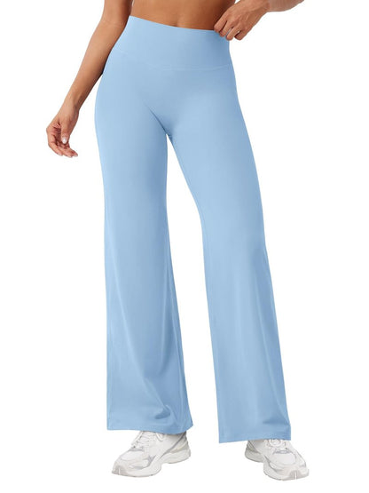 YEOREO Workout Leggings Womens No Front Seam Straight Leggings 29" High Waist Buttery Eddiy Gym Yoga Pants Airy Blue L