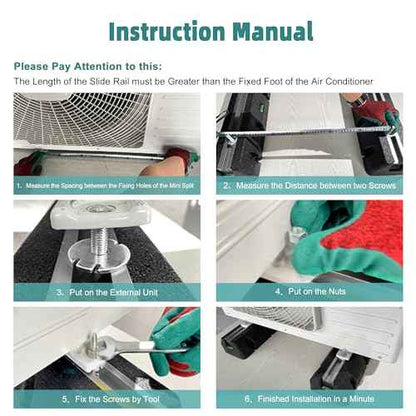 WeCooper Floor Mounting Base Pad for 9000-36000BTU,Heavy-Duty Condenser Rubber Floor Mount Base Kit,Anti-Vibration Isolator Mounting Bracket for Ductless Mini Split Air Conditioner Heat Pump