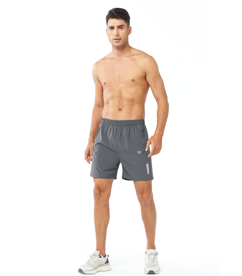 NORTHYARD Men's Athletic Running Shorts Gym Workout 7"/9"/5" Quick Dry Lightweight Sports Basketball Tennis 3 Zipper Pockets SMOKEGREY-5inch 3XL
