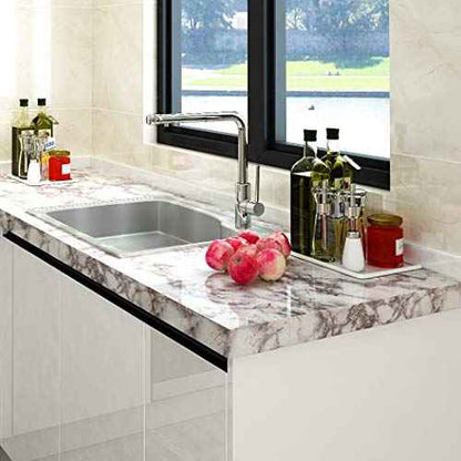 LACHEERY Granite Marble Contact Paper for Countertops Waterproof Faux Marble Countertop Peel and Stick Wallpaper Grey Removable Marble Wall Paper for Kitchen Cabinets Wall Desk Counter Top 15.8"x80"