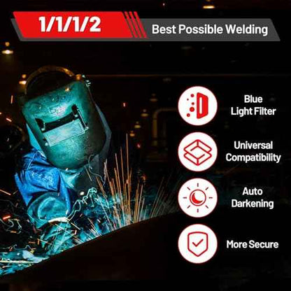 Shade 5-13 | 2x4 Auto Darkening Welding Lens | True Color Technology | Solar Charging Welding Lens with Blue Puddle Technology | 2x4 Welding Lens Replacement for Standard Welding Hoods/Welding Helmets
