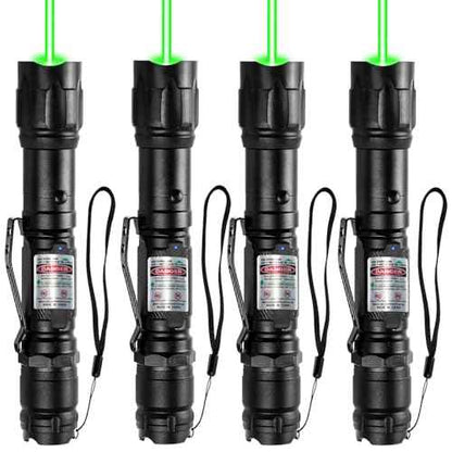 [4 Packs] Rechargeable Green Laser Pointer High Power Green Beam Light Long Distance Range For TV/LED/LCD Screens Tactical Flashlights Presentation Office/Outdoors/Astronomic/Construction [005]